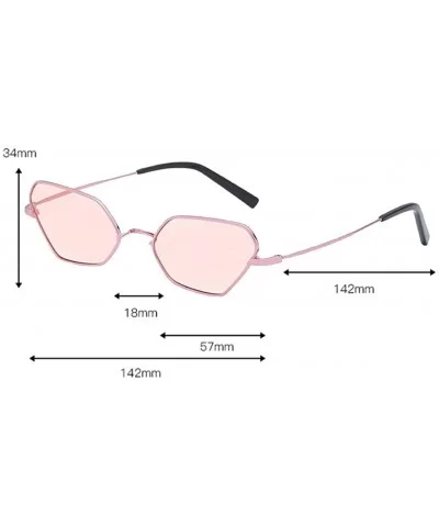 Sunglasses Small Rectangle Sunglasses Metal Frame Cat Eye Sun Glasses Goggles - Pink - CL18QQSSDTG $9.33 Goggle