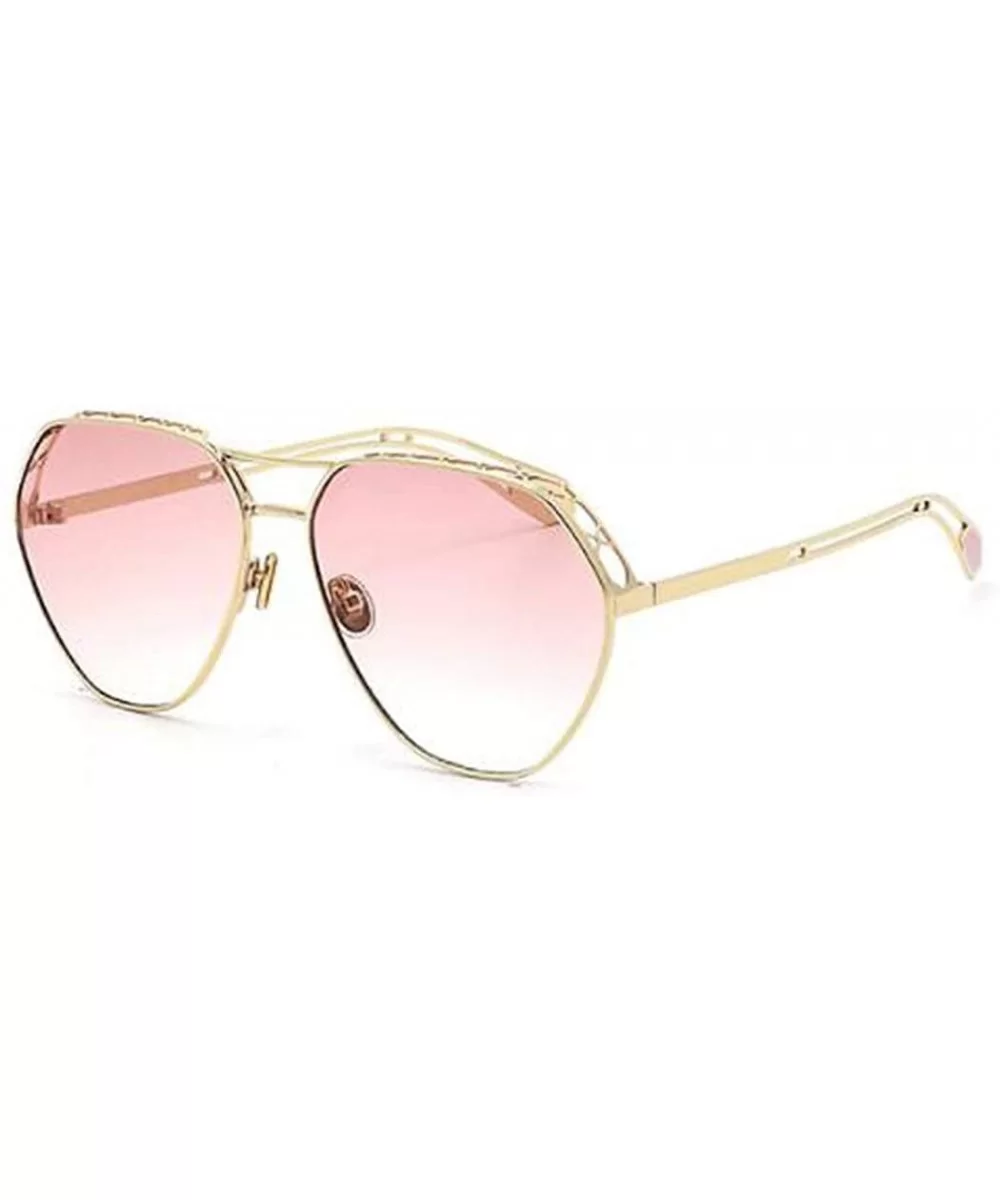 2019 new sunglasses - ladies color film metal sunglasses hollow sunglasses women - C - C918SEHDXEH $67.24 Aviator