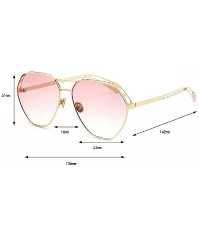 2019 new sunglasses - ladies color film metal sunglasses hollow sunglasses women - C - C918SEHDXEH $67.24 Aviator