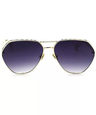 2019 new sunglasses - ladies color film metal sunglasses hollow sunglasses women - C - C918SEHDXEH $67.24 Aviator