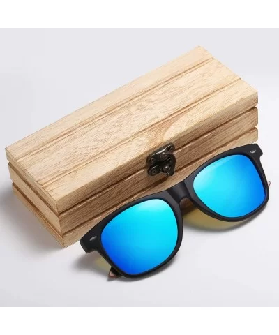 Walnut Wooden Polarized Men's Sunglasses Square Frame Sun Glasses Women Oculos De Sol Masculino S7061h - Green - CU1985IHESQ ...