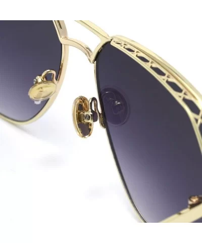 2019 new sunglasses - ladies color film metal sunglasses hollow sunglasses women - C - C918SEHDXEH $67.24 Aviator