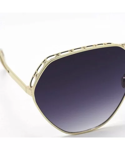 2019 new sunglasses - ladies color film metal sunglasses hollow sunglasses women - C - C918SEHDXEH $67.24 Aviator