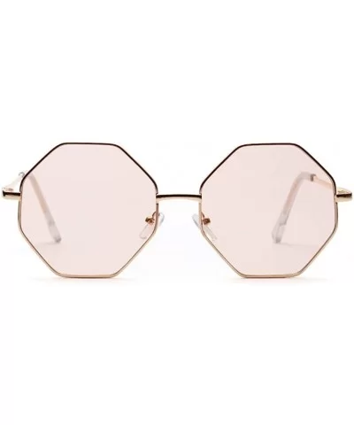 big vintage polygon sunglasses female 2019 octagon tinted clear sun glasses for women men metal frame uv400 - CZ18R0L5OL6 $49...