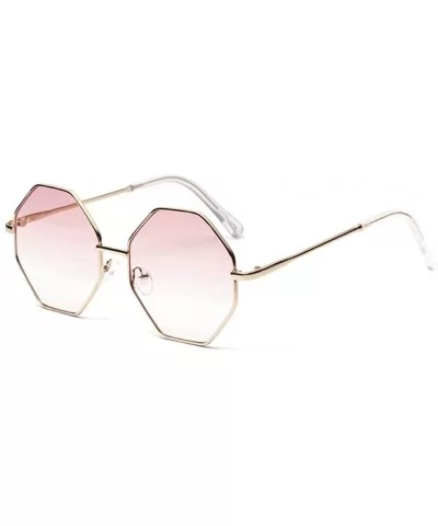 big vintage polygon sunglasses female 2019 octagon tinted clear sun glasses for women men metal frame uv400 - CZ18R0L5OL6 $49...