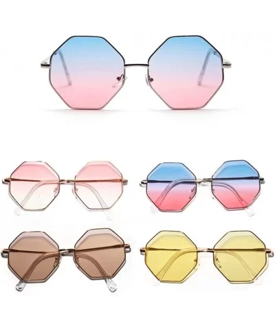 big vintage polygon sunglasses female 2019 octagon tinted clear sun glasses for women men metal frame uv400 - CZ18R0L5OL6 $49...