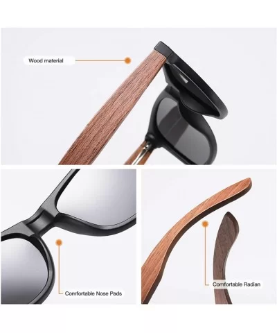 Walnut Wooden Polarized Men's Sunglasses Square Frame Sun Glasses Women Oculos De Sol Masculino S7061h - Green - CU1985IHESQ ...