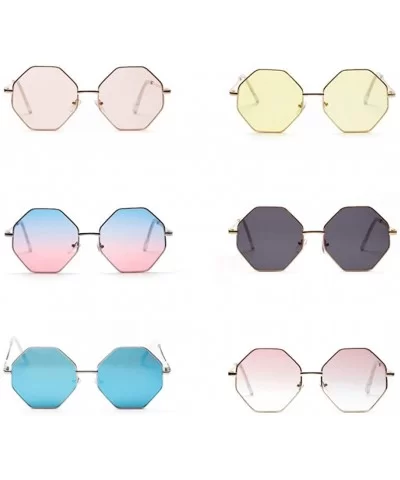 big vintage polygon sunglasses female 2019 octagon tinted clear sun glasses for women men metal frame uv400 - CZ18R0L5OL6 $49...