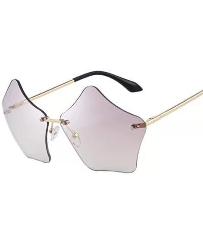 DESIGN Women Rimless Sunglasses Gradient Lens UV400 Protection S6173 C08 Brown - C05 Red - CP18YQUQS0C $18.60 Rimless