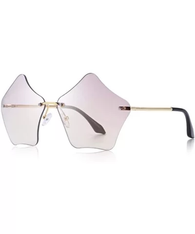 DESIGN Women Rimless Sunglasses Gradient Lens UV400 Protection S6173 C08 Brown - C05 Red - CP18YQUQS0C $18.60 Rimless