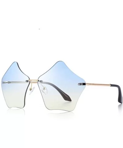 DESIGN Women Rimless Sunglasses Gradient Lens UV400 Protection S6173 C08 Brown - C05 Red - CP18YQUQS0C $18.60 Rimless