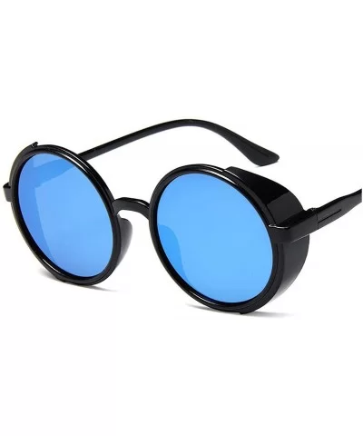 Lady Retro Round Punk Lens Sunglasses Men/Women Vintage Luxury Mirror Tinted Color - 5 - CC198ZZ3G3O $56.61 Oval