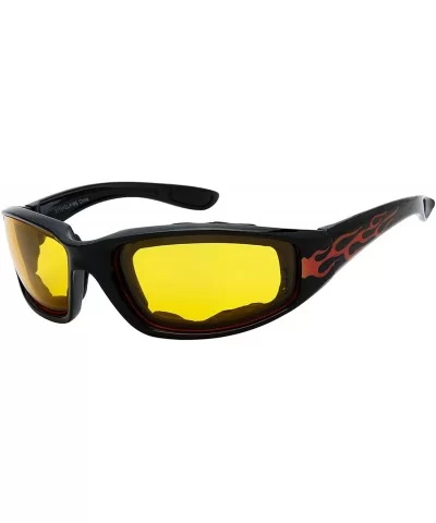 Men's Flame Spitter Designer Fashion Sports Sunglasses for Baseball Cycling Fishing Golf - Yellow - CE18U67SXLG $12.71 Goggle