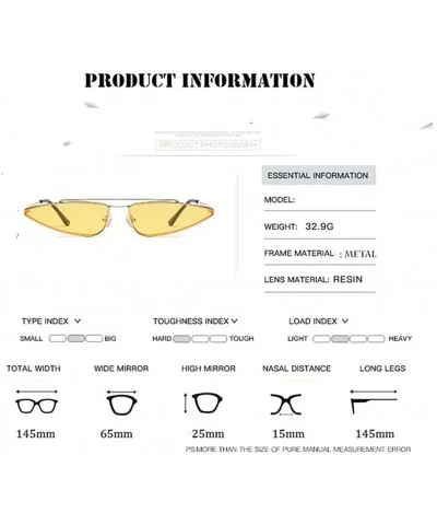 Unisex Flat Top Small Triangle Metal Fram Sunglasses for men/Women Cat Eye Vintage Sun Glasses UV400 - CT1987GGYYL $10.39 Cat...