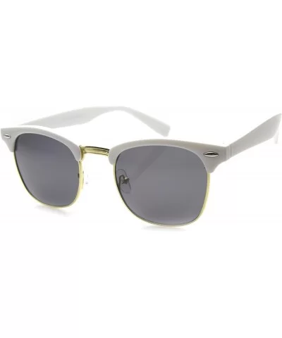 Half Frame Semi-Rimless Horn Rimmed Sunglasses - Color - White / Smoke - C711UK9HUR9 $15.33 Wayfarer