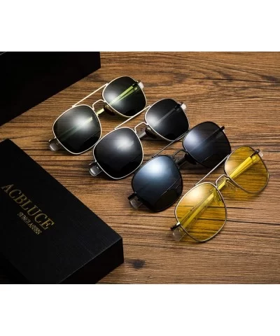 Mens Aviator Sunglasses 53mm TAC Polarized Lense Military Style Metal Frame with Bayonet Temples - C118R9EYAI6 $35.60 Rectang...