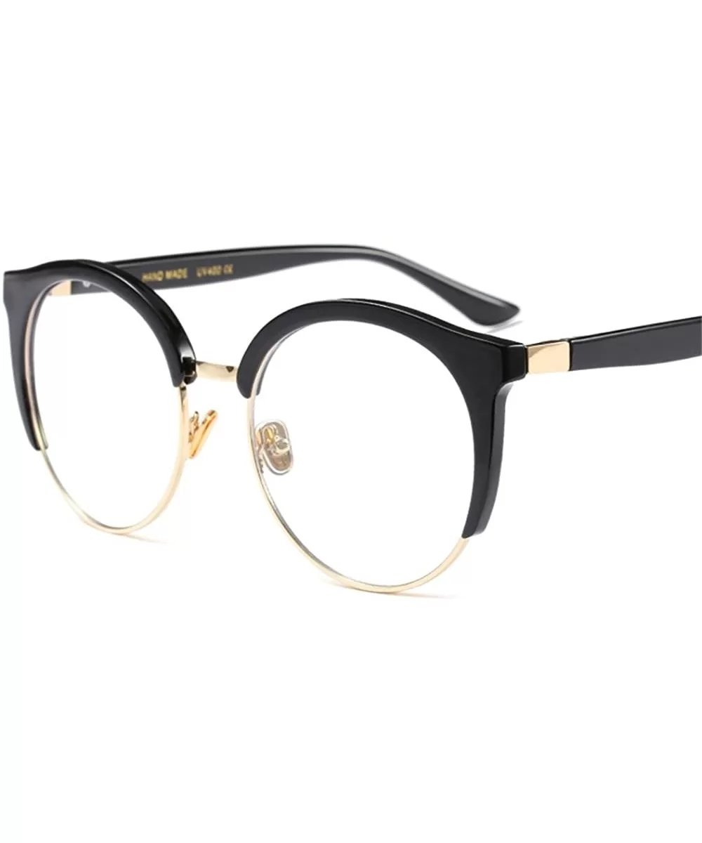 Fashion Women Sunglasses Super Star Round Men Eyebrower Color Lens - Transparent - CD189N542DK $17.57 Round