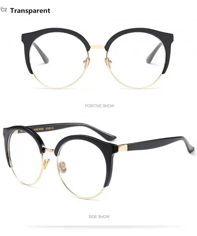 Fashion Women Sunglasses Super Star Round Men Eyebrower Color Lens - Transparent - CD189N542DK $17.57 Round