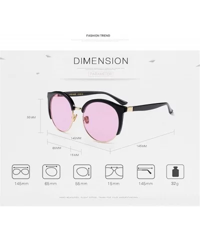 Fashion Women Sunglasses Super Star Round Men Eyebrower Color Lens - Transparent - CD189N542DK $17.57 Round