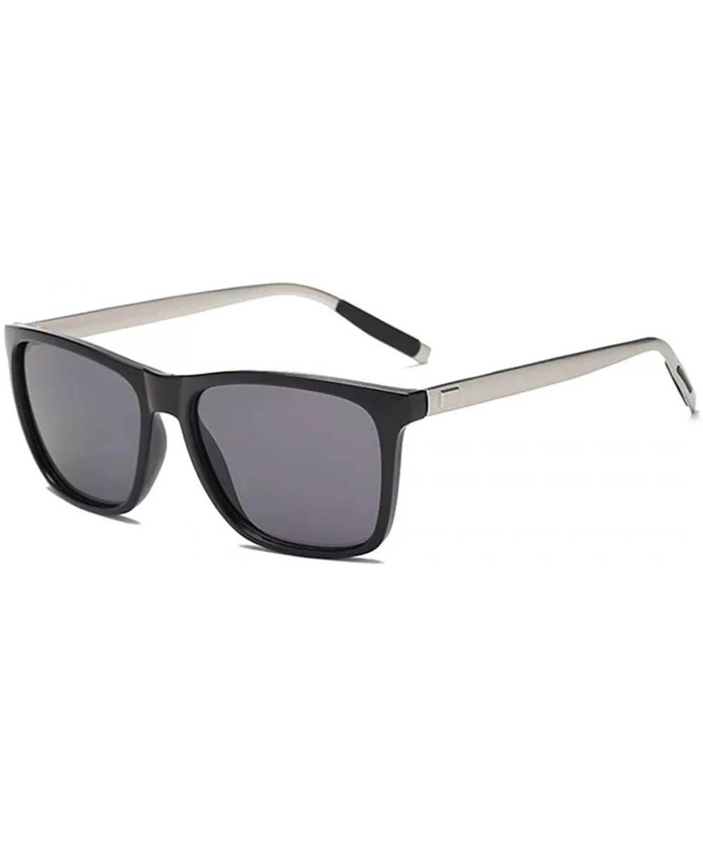 Men Women UV400 Eyewear Retro Style Casual Square Shape Sunglasses Sunglasses - Black Gray - CI19643I64N $29.17 Square