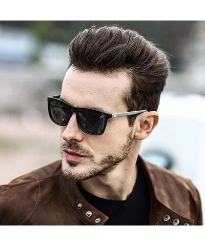 Men Women UV400 Eyewear Retro Style Casual Square Shape Sunglasses Sunglasses - Black Gray - CI19643I64N $29.17 Square