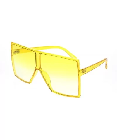 Unique Oversize Retro Squared Rectangular Plastic Mobster Sunglasses - Yellow - C118MI38SCX $16.70 Oversized