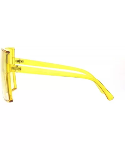 Unique Oversize Retro Squared Rectangular Plastic Mobster Sunglasses - Yellow - C118MI38SCX $16.70 Oversized