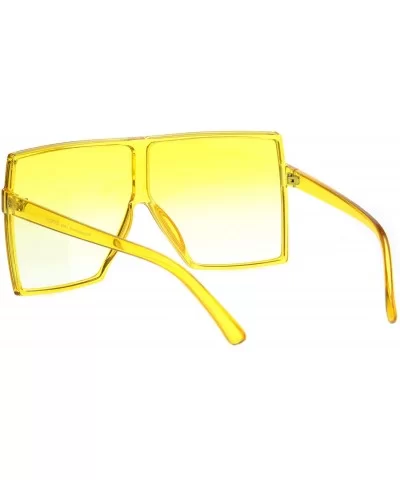 Unique Oversize Retro Squared Rectangular Plastic Mobster Sunglasses - Yellow - C118MI38SCX $16.70 Oversized