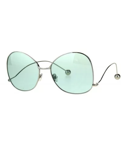 Womens Down Temple Swan Pop Color Butterfly Metal Rim Sunglasses - Silver Green - C9184M9LXO5 $20.40 Butterfly