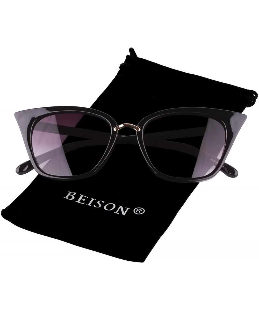 Womens Cat Eye Mod Fashion Sunglasses Eyeglasses - Black / Purple Lens - C1182OIAKWC $24.31 Oversized