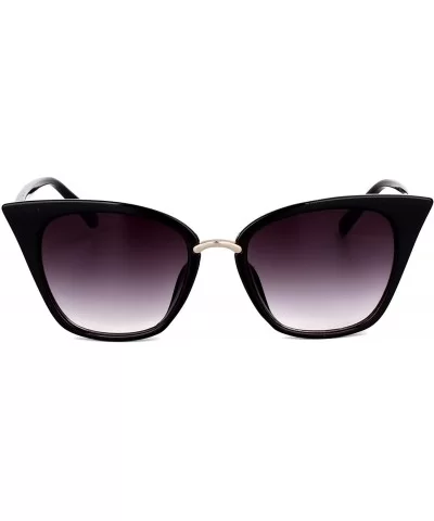 Womens Cat Eye Mod Fashion Sunglasses Eyeglasses - Black / Purple Lens - C1182OIAKWC $24.31 Oversized