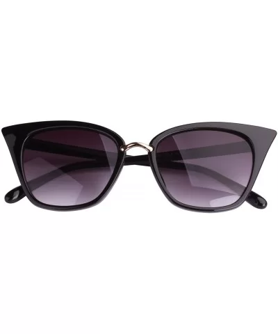 Womens Cat Eye Mod Fashion Sunglasses Eyeglasses - Black / Purple Lens - C1182OIAKWC $24.31 Oversized