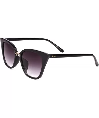 Womens Cat Eye Mod Fashion Sunglasses Eyeglasses - Black / Purple Lens - C1182OIAKWC $24.31 Oversized