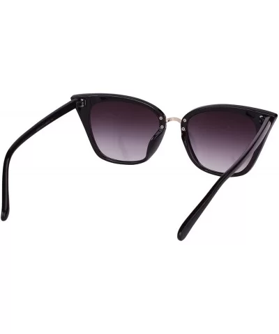 Womens Cat Eye Mod Fashion Sunglasses Eyeglasses - Black / Purple Lens - C1182OIAKWC $24.31 Oversized