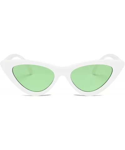 Women Retro Vintage High Pointed UV Protection Cat Eye Fashion Sunglasses - Green/White - CG18IZIH333 $12.13 Cat Eye