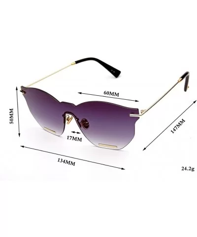 Oversized Sunglasses for Women - Driving Sunglasses with Rimless Design Personality - Blue - C718WSDC2QA $28.54 Rimless