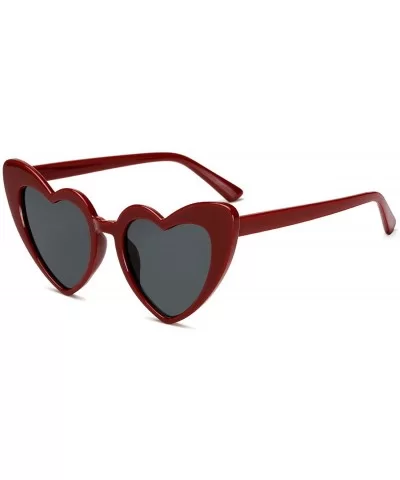 Designer Vintage Sunglass Fashion Love Heart Sunglasses Women Cute Sexy Retro Cat Eye Cheap Red Female - C5 - CI197A3E3MX $47...