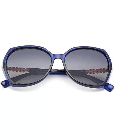 Classic Oversized Polarized Sunglasses for Women - Rhinestone Frame Sun Glasses UV400 Protection - Blue - C918WLT8TY4 $14.44 ...