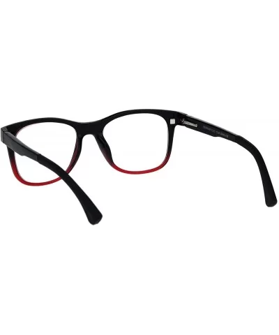 Reading Bifocal Lens Clear Glasses + Magnetic Polarized Sunglasses Topper - Black Red/Orange Mirror - CL18T43S7YT $21.04 Square