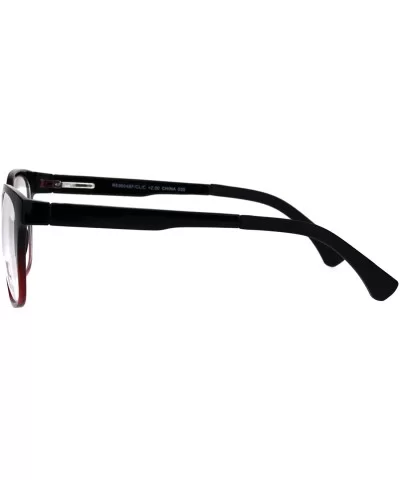 Reading Bifocal Lens Clear Glasses + Magnetic Polarized Sunglasses Topper - Black Red/Orange Mirror - CL18T43S7YT $21.04 Square