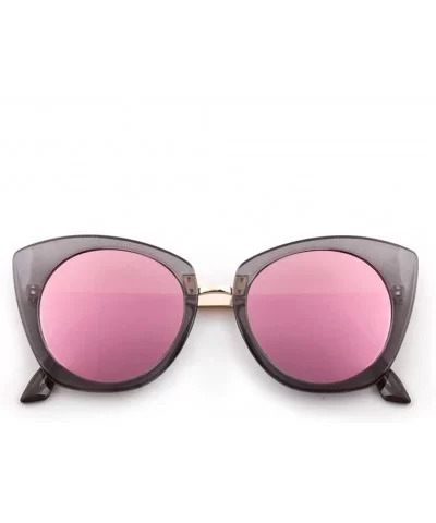 Flat Lens Fashion Cateye Multicolored Oversized Sunglasses"Milan" (Grey - As Shown) - CU12NAD1WC6 $24.98 Oversized