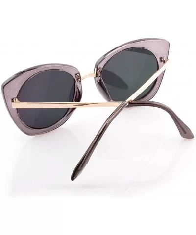 Flat Lens Fashion Cateye Multicolored Oversized Sunglasses"Milan" (Grey - As Shown) - CU12NAD1WC6 $24.98 Oversized