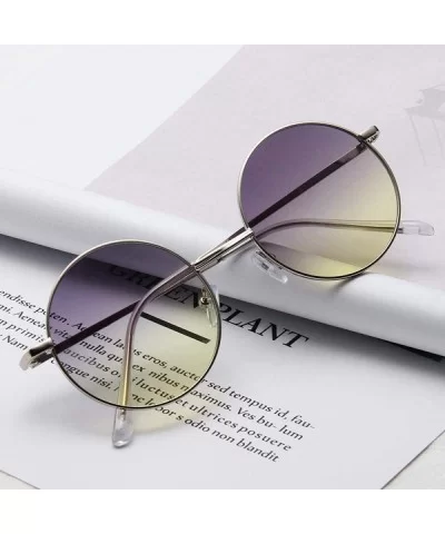 Sunglasses 2019 New Retro Metal Round Frame Colorful UV400 Outdoor Leisure 6 - 7 - CK18YZRUZY4 $13.44 Aviator