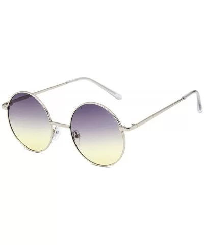 Sunglasses 2019 New Retro Metal Round Frame Colorful UV400 Outdoor Leisure 6 - 7 - CK18YZRUZY4 $13.44 Aviator