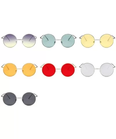 Sunglasses 2019 New Retro Metal Round Frame Colorful UV400 Outdoor Leisure 6 - 7 - CK18YZRUZY4 $13.44 Aviator