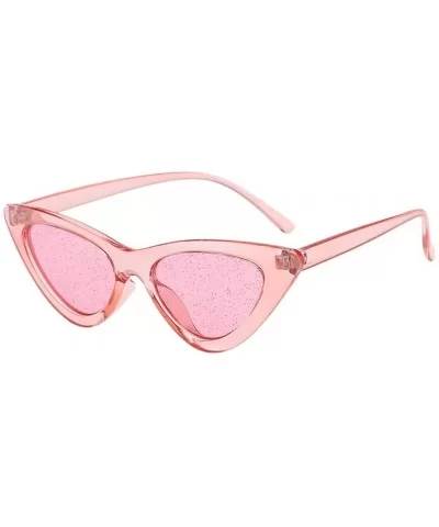 Vintage Cat Eye Sequins Transparent Sunglasses Retro Eyewear Fashion Luxury Accessory (Multicolor) - CV195MAZ9YL $8.99 Rectan...