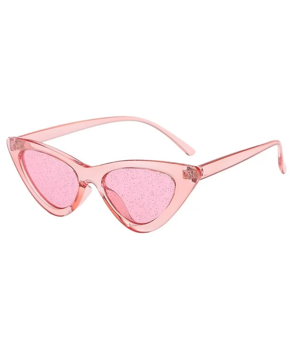 Vintage Cat Eye Sequins Transparent Sunglasses Retro Eyewear Fashion Luxury Accessory (Multicolor) - CV195MAZ9YL $8.99 Rectan...