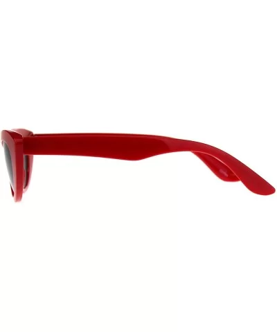 Womens Mod Retro Goth Plastic Cat Eye Minimal Sunglasses - Red Black - CI18CMRXLTT $12.94 Cat Eye