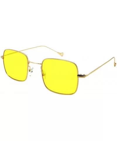 Square Diamond Shaped Framed Sunglasses with Tinted Lens EC302&306 - Ec306 Gold Frame/Yellow Lens - C91832DS8L5 $11.77 Square