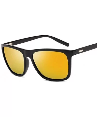 Polarized Sunglasses Vintage Anti Glare - Black Red - CD199G0QKOY $15.64 Square